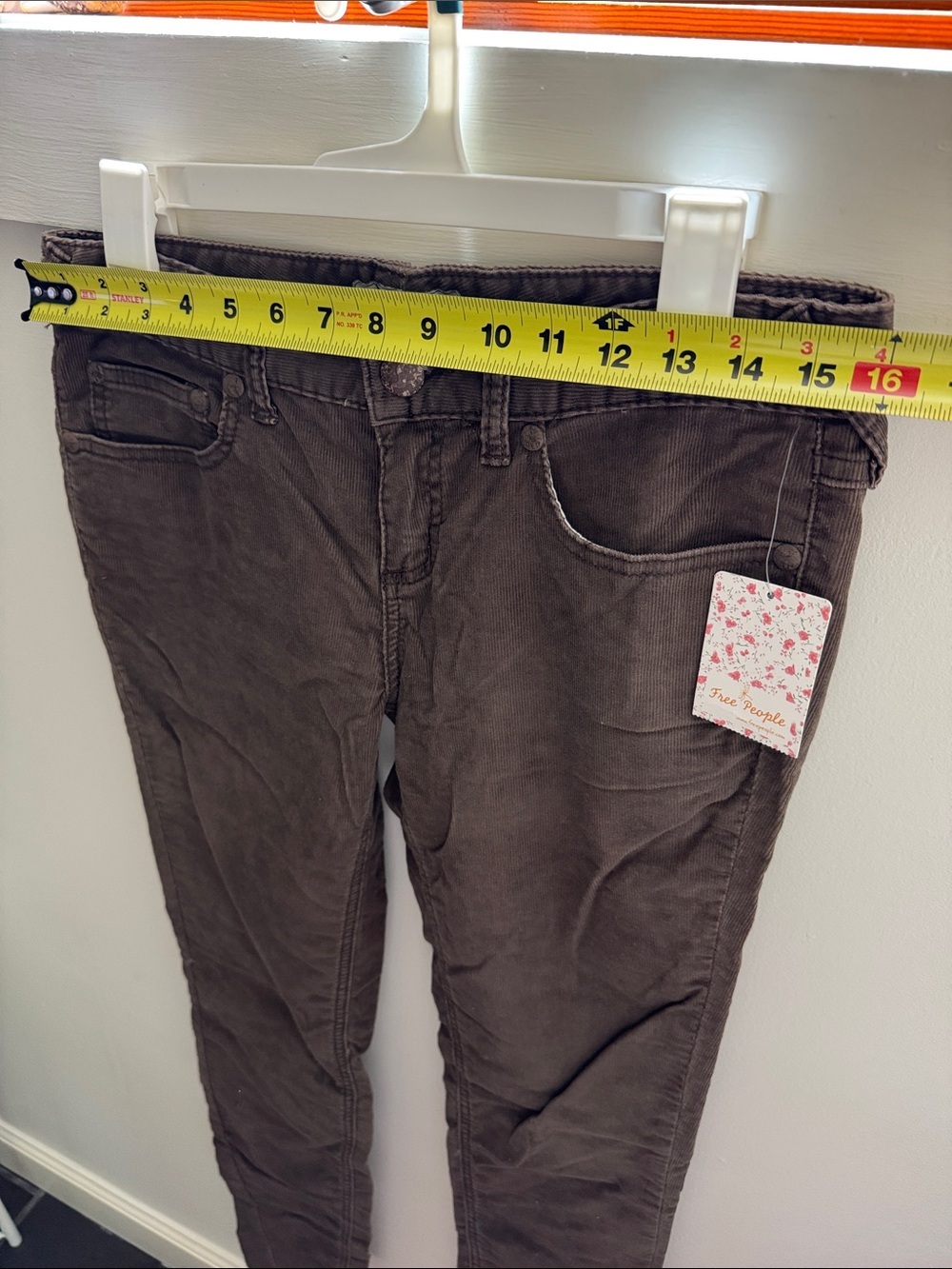 NWT Free People Corduroy Skinny Pants Brown Size 29 Stretch Ankle Jeans - Picture 6 of 9